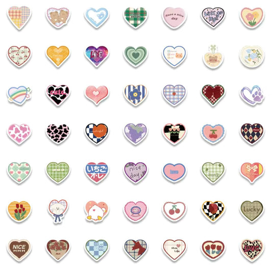 Kawaii Heart Stickers 10pcs - Rivvy Momo
