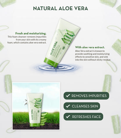 Soothing & Moisture Aloe Vera Foam Cleanser 150ml - Rivvy Momo