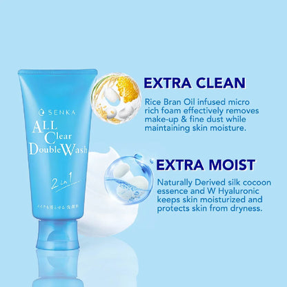 Senka All Clear Double W Makeup Remover Face Wash - Rivvy Momo